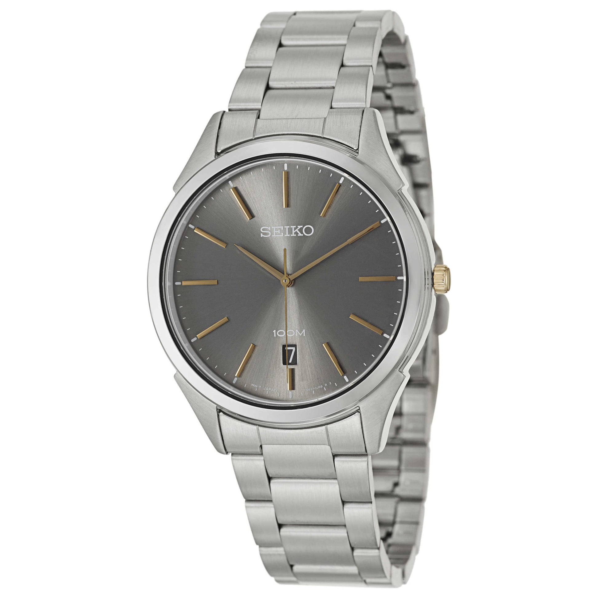 Front view of Seiko Bracelet Men's Japanese Quartz (Battery-Powered) Watch SGEG73