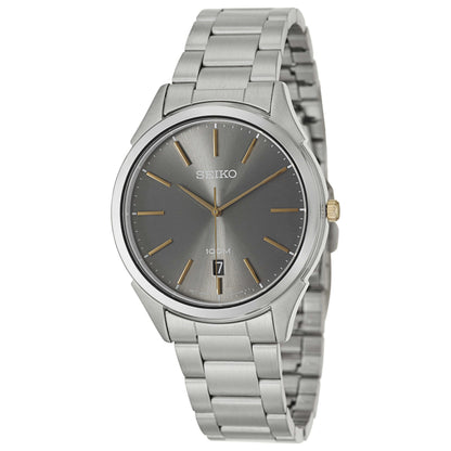 Front view of Seiko Bracelet Men's Japanese Quartz (Battery-Powered) Watch SGEG73