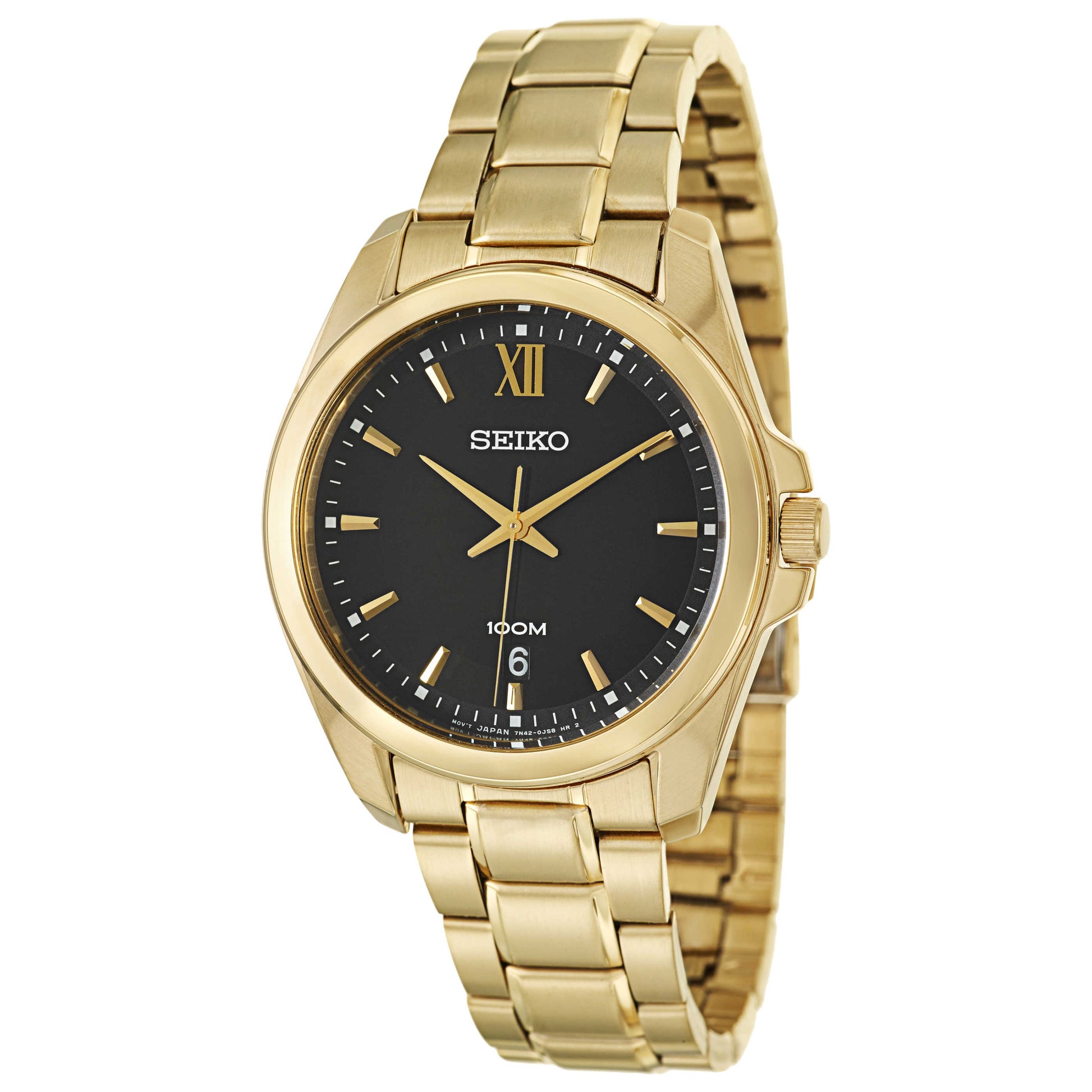 Front view of Seiko Bracelet Men's Japanese Quartz (Battery-Powered) Watch SGEG78
