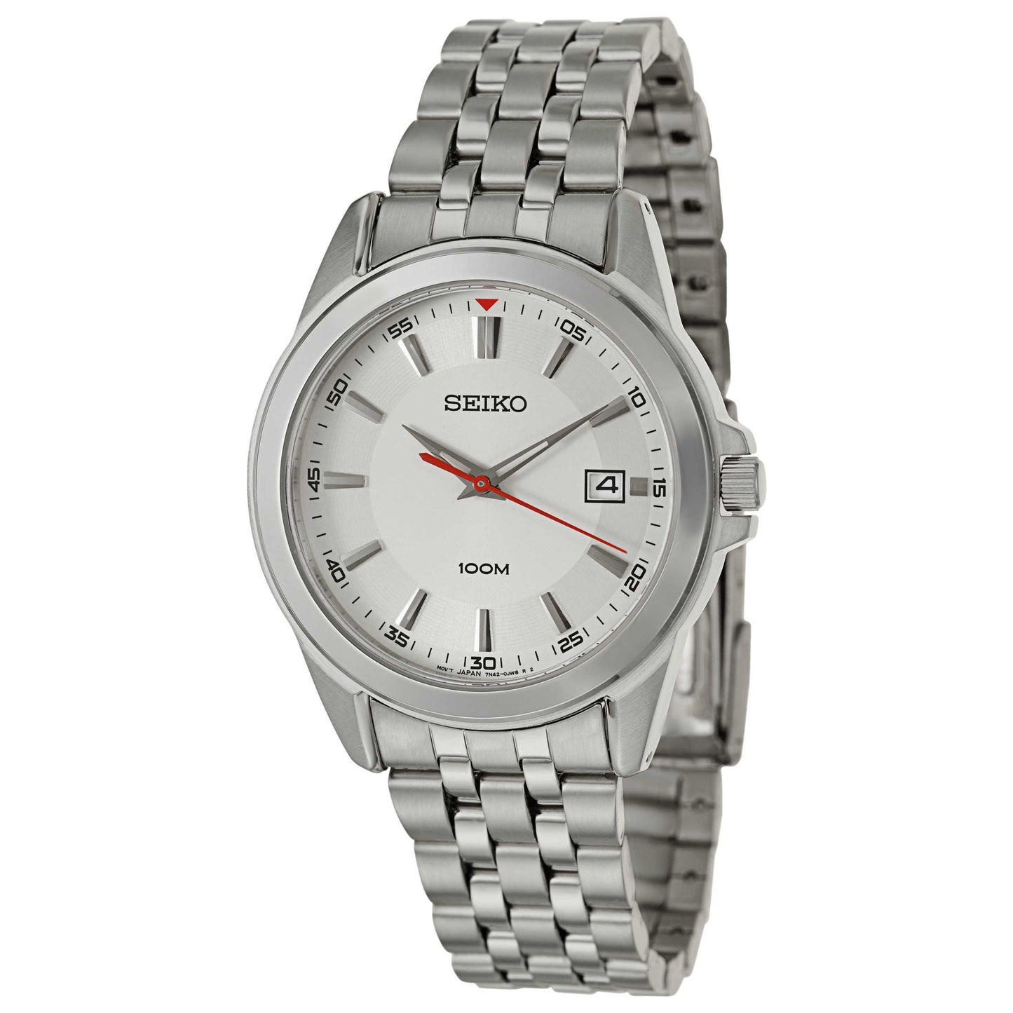 Front view of Seiko Bracelet Men's Japanese Quartz (Battery-Powered) Watch SGEG83