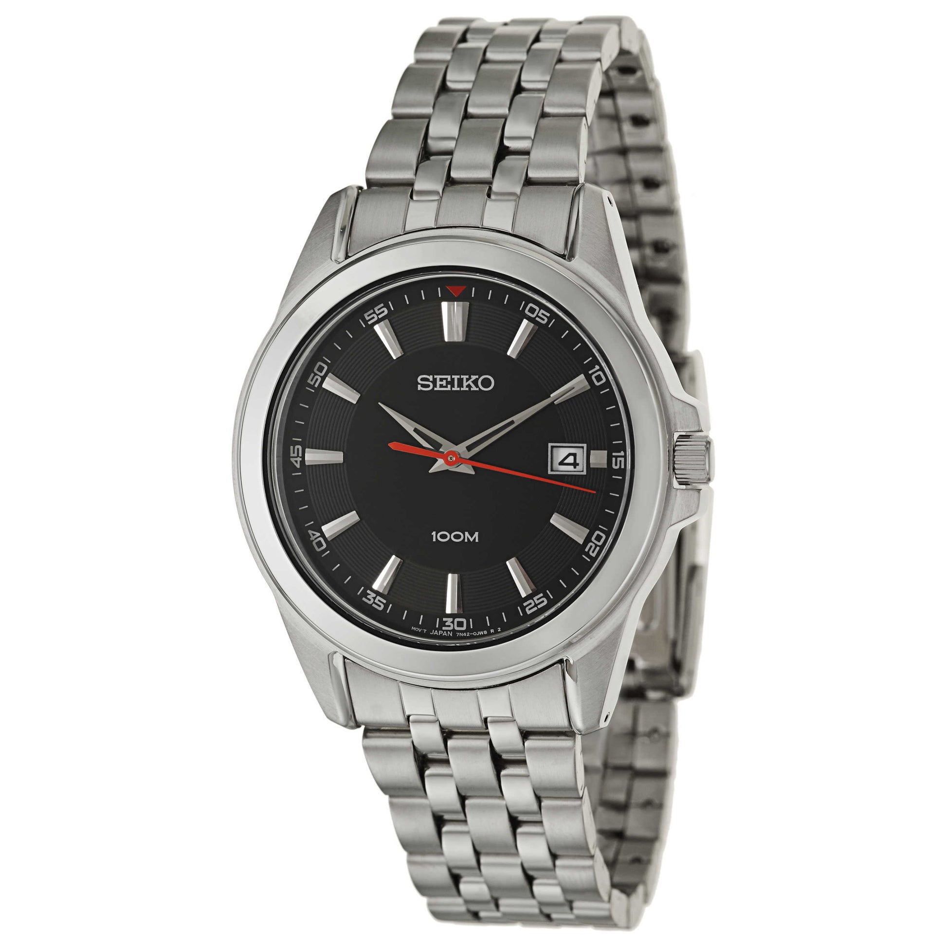 Front view of Seiko Bracelet Men's Japanese Quartz (Battery-Powered) Watch SGEG85