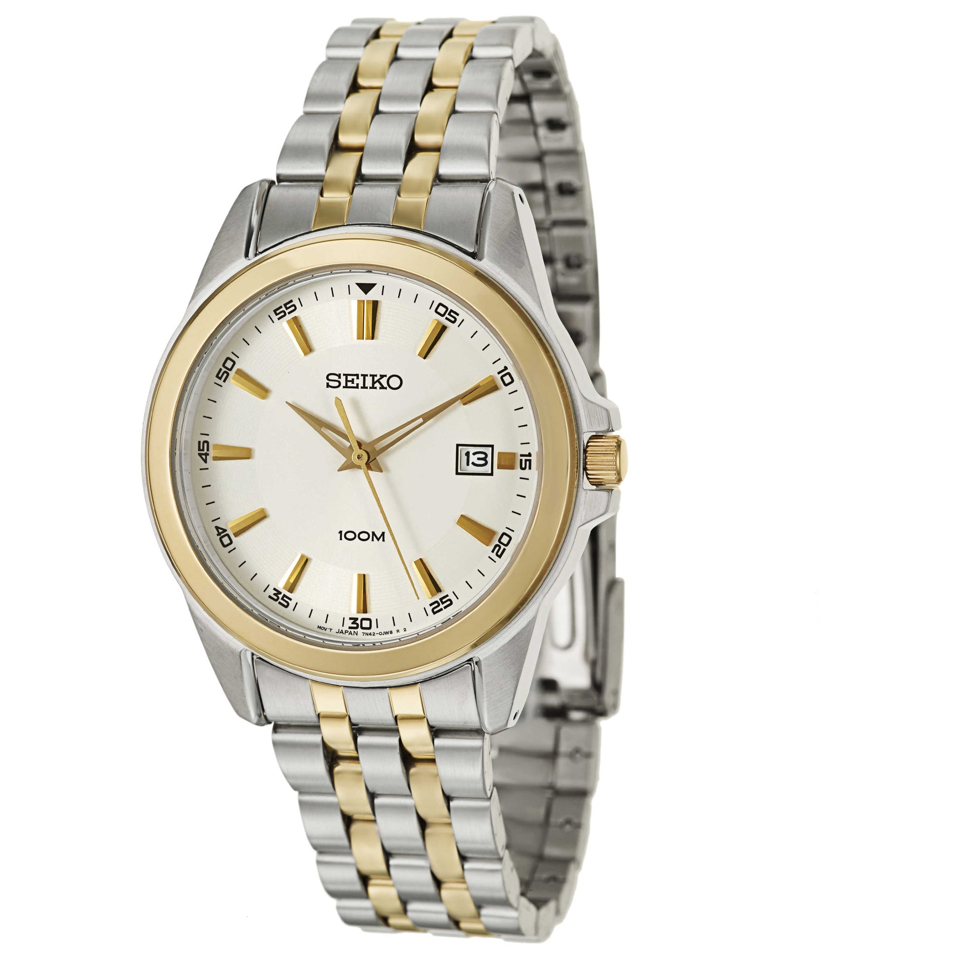Front view of Seiko Bracelet Men's Japanese Quartz (Battery-Powered) Watch SGEG88