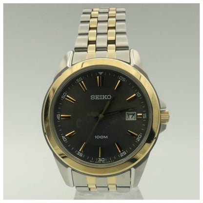 Front view of Seiko Bracelet Men's Japanese Quartz (Battery-Powered) Watch SGEG90-PO