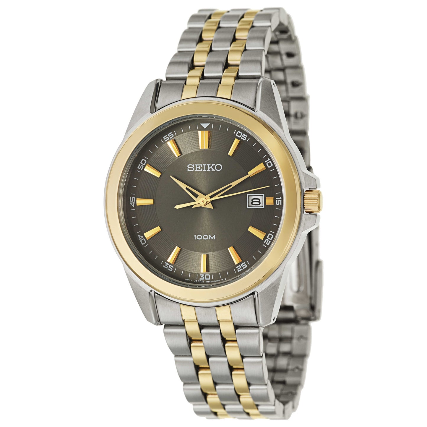 Front view of Seiko Bracelet Men's Japanese Quartz (Battery-Powered) Watch SGEG90
