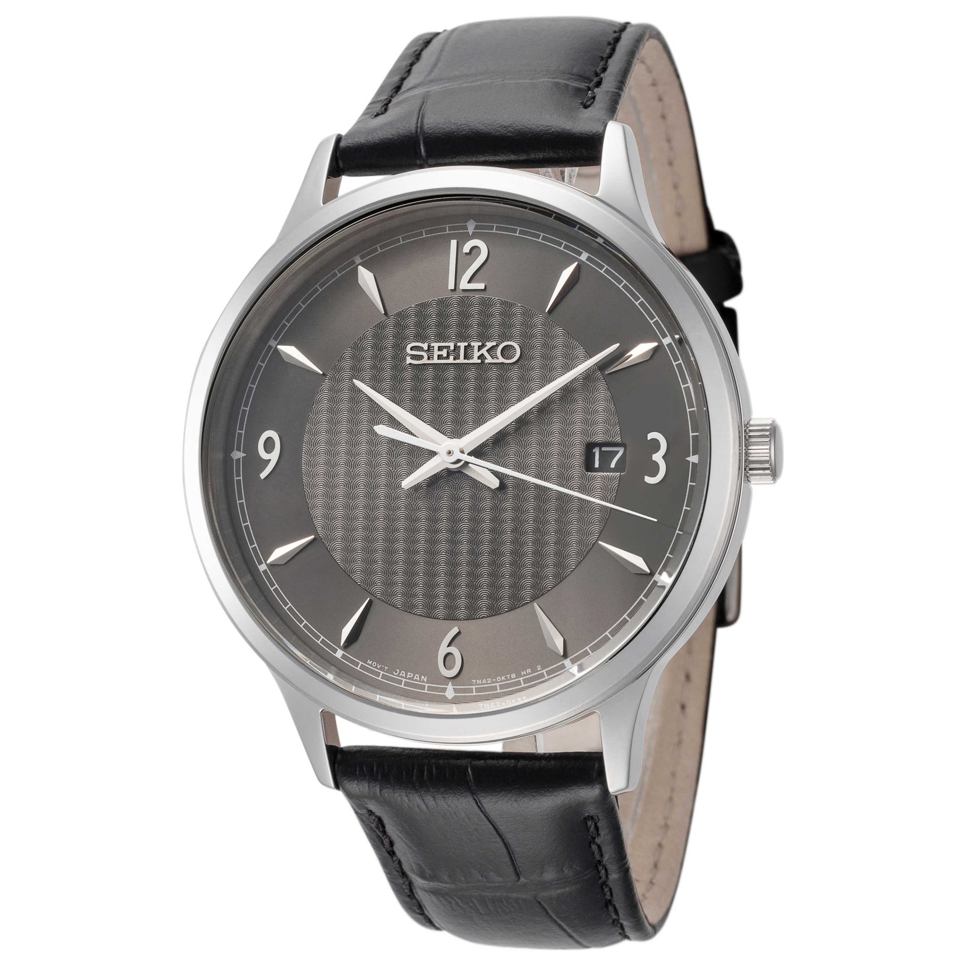 Front view of Seiko Classic Men's Quartz Watch SGEH85