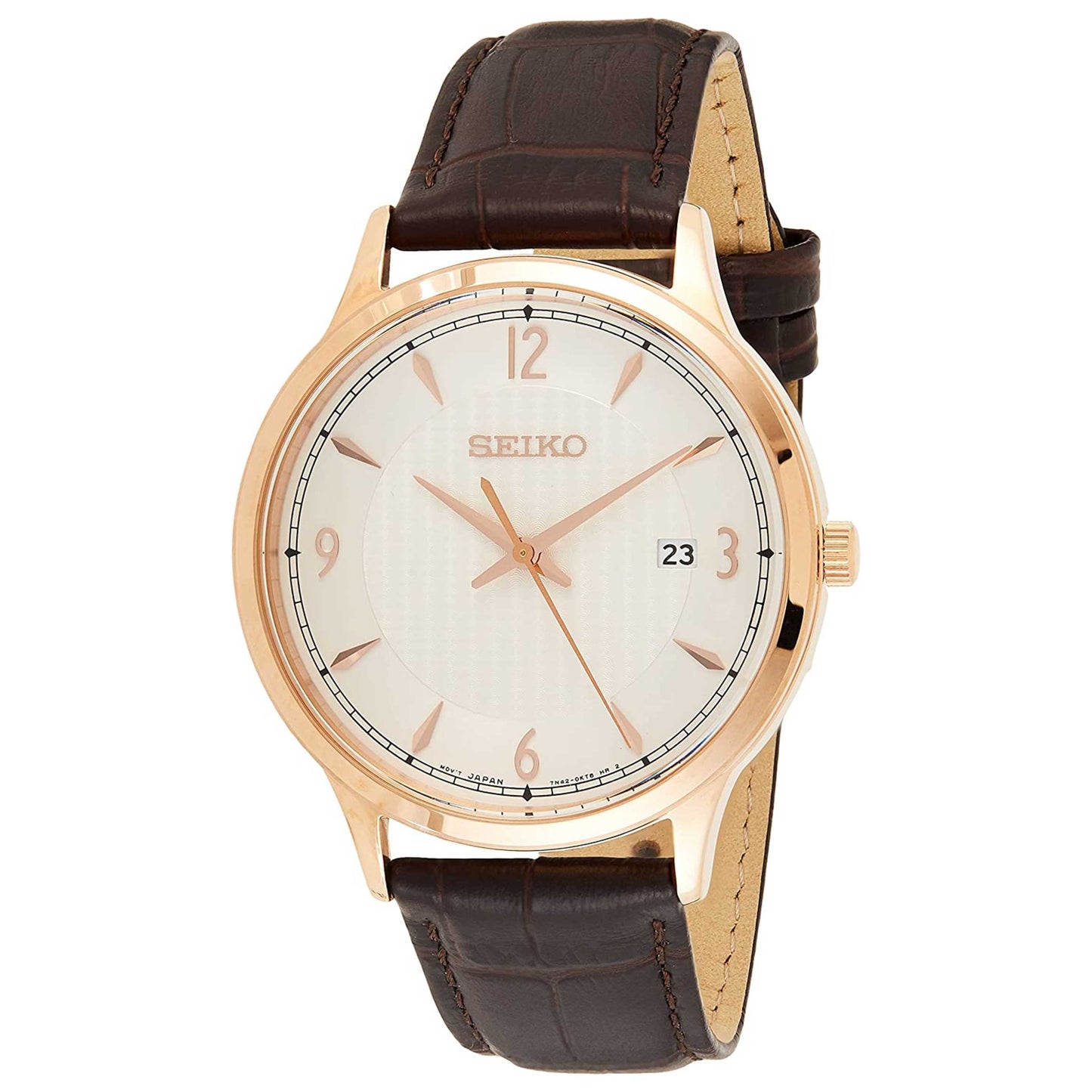 Front view of Seiko Classic Men's Quartz Watch SGEH88P1