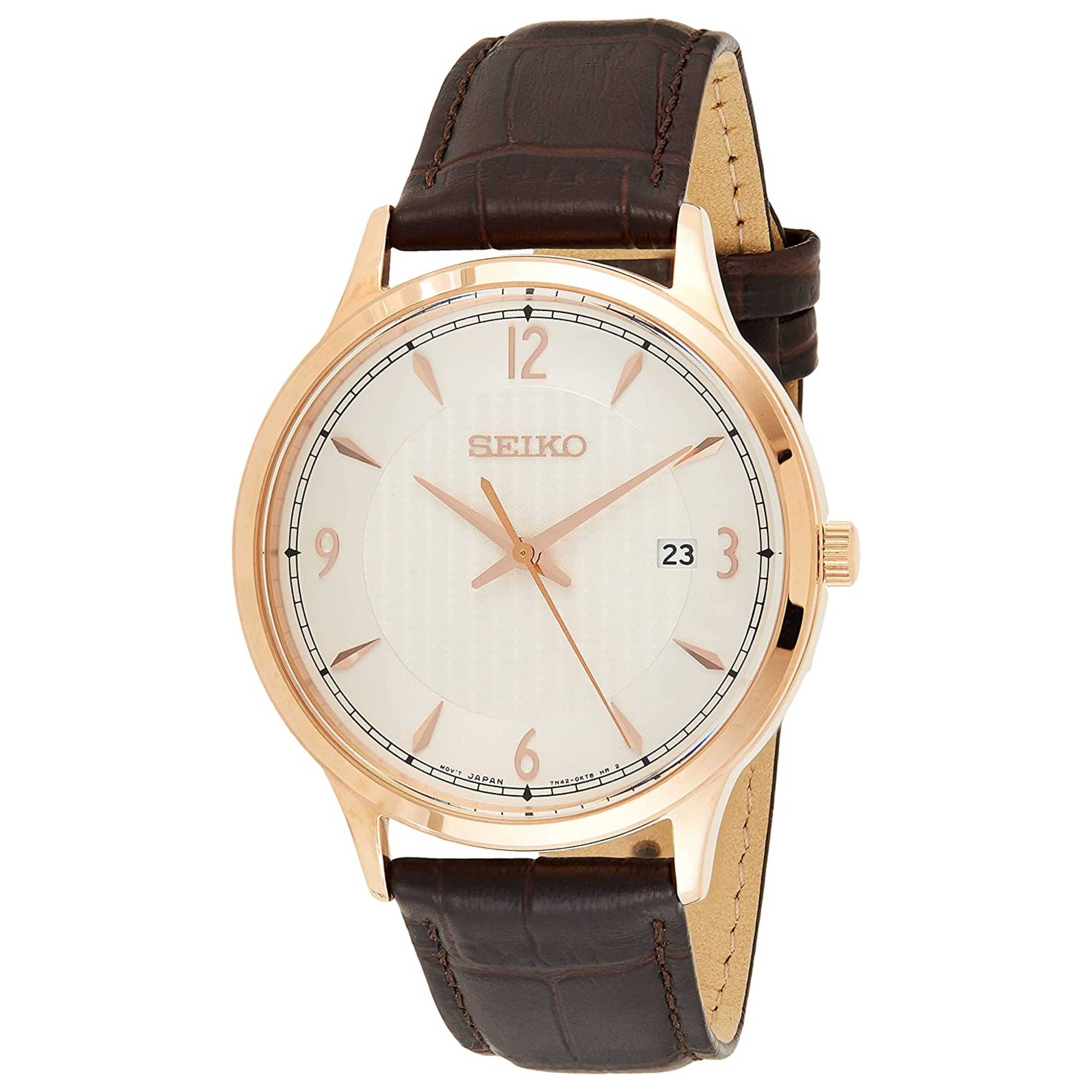 Front view of Seiko Classic Men's Quartz Watch SGEH88P1