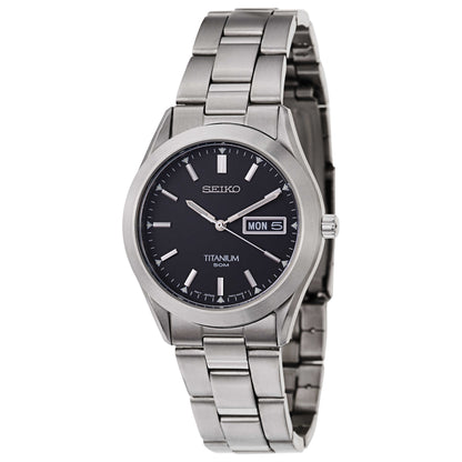 Front view of Seiko Titanium Men's Japanese Quartz (Battery-Powered) Watch SGG707