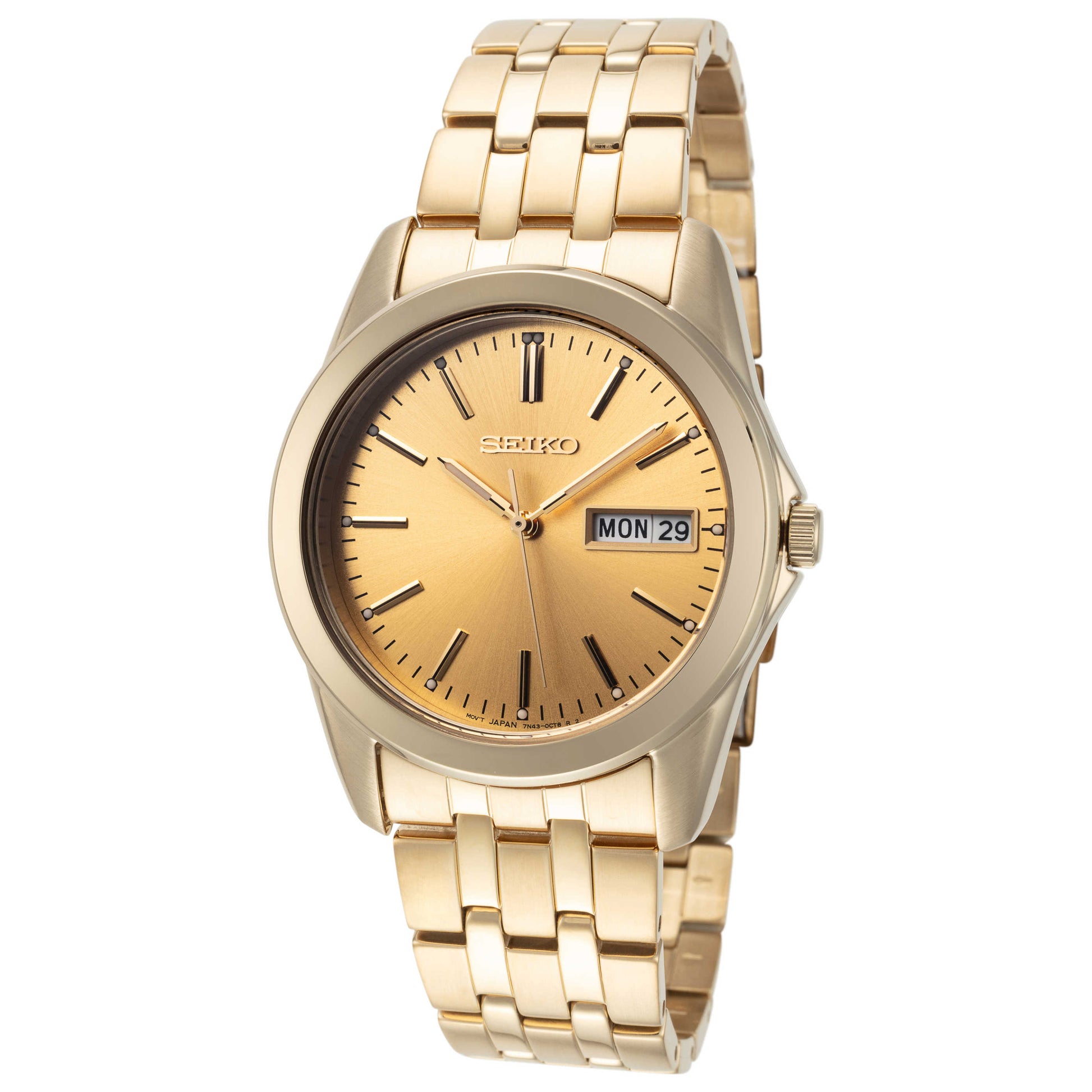 Front view of Seiko Classic Men's Quartz Watch SGGA48P1