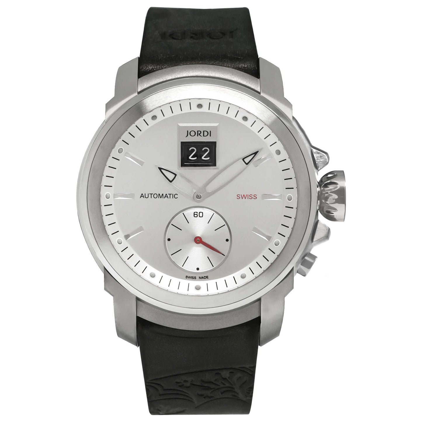 Front view of Michel Jordi Rue Du Rhone Men's Automatic Watch SIM-200-08-004-01-BL