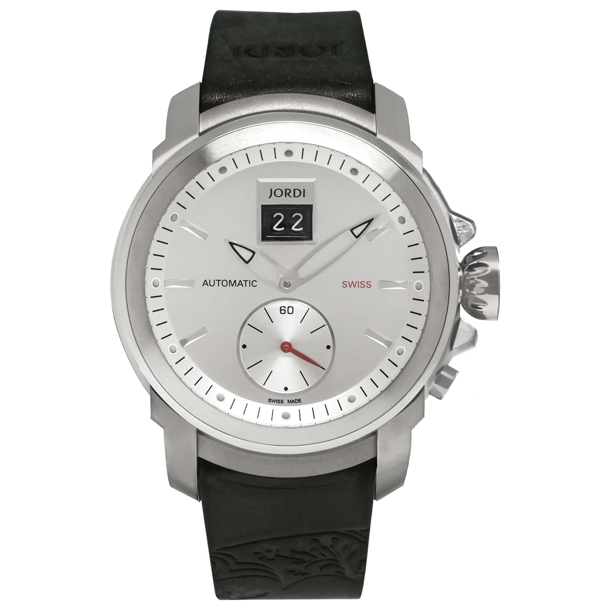 Front view of Michel Jordi Rue Du Rhone Men's Automatic Watch SIM-200-08-004-01-BL