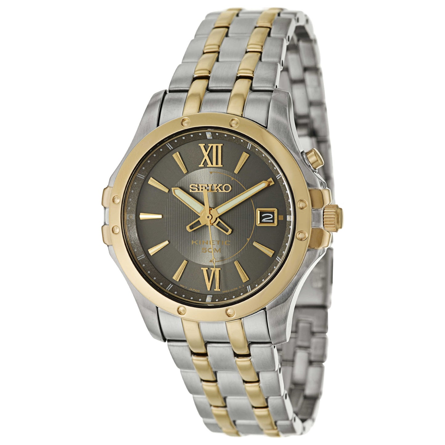 Front view of Seiko Kinetic Men's Kinetic Powered/Autoquartz Watch SKA550P1