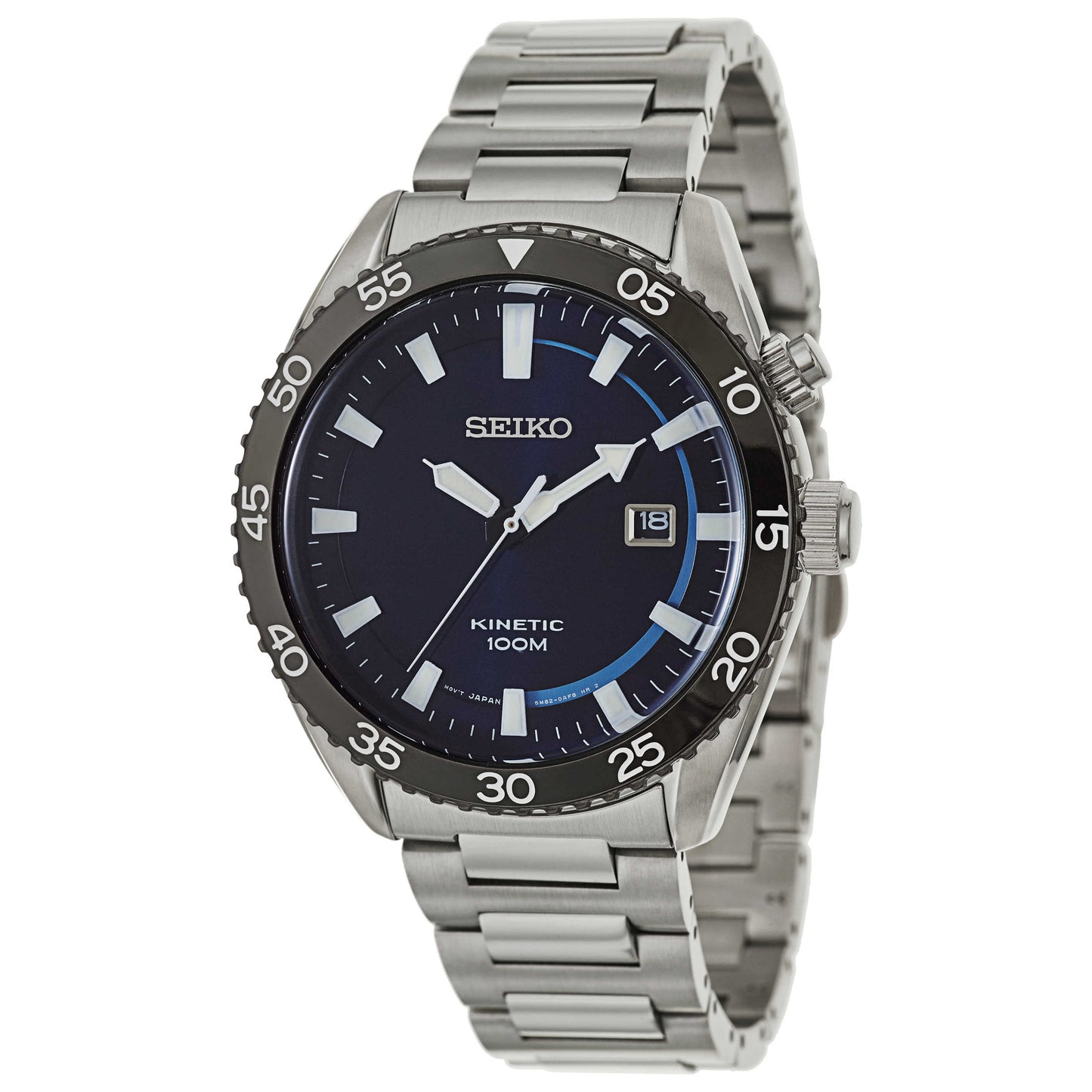 Front view of Seiko Core Men's Kinetic Powered/Autoquartz Watch SKA623