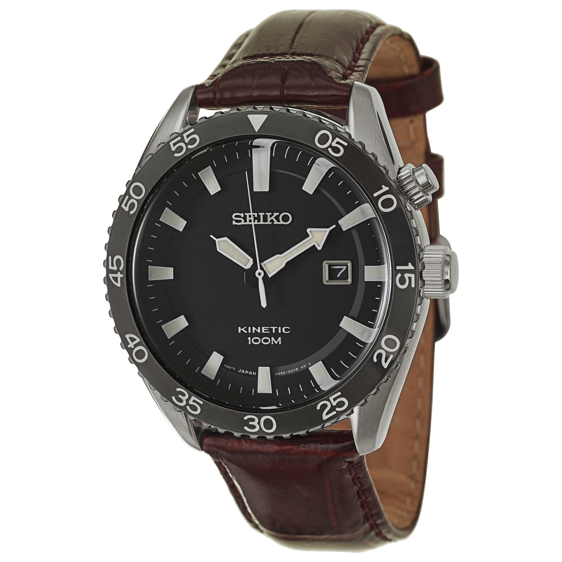 Front view of Seiko Core Men's Kinetic Powered/Autoquartz Watch SKA627