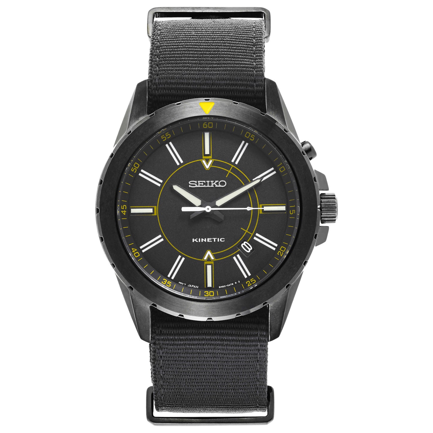 Front view of Seiko Recraft Series Men's Kinetic Powered/Autoquartz Watch SKA705