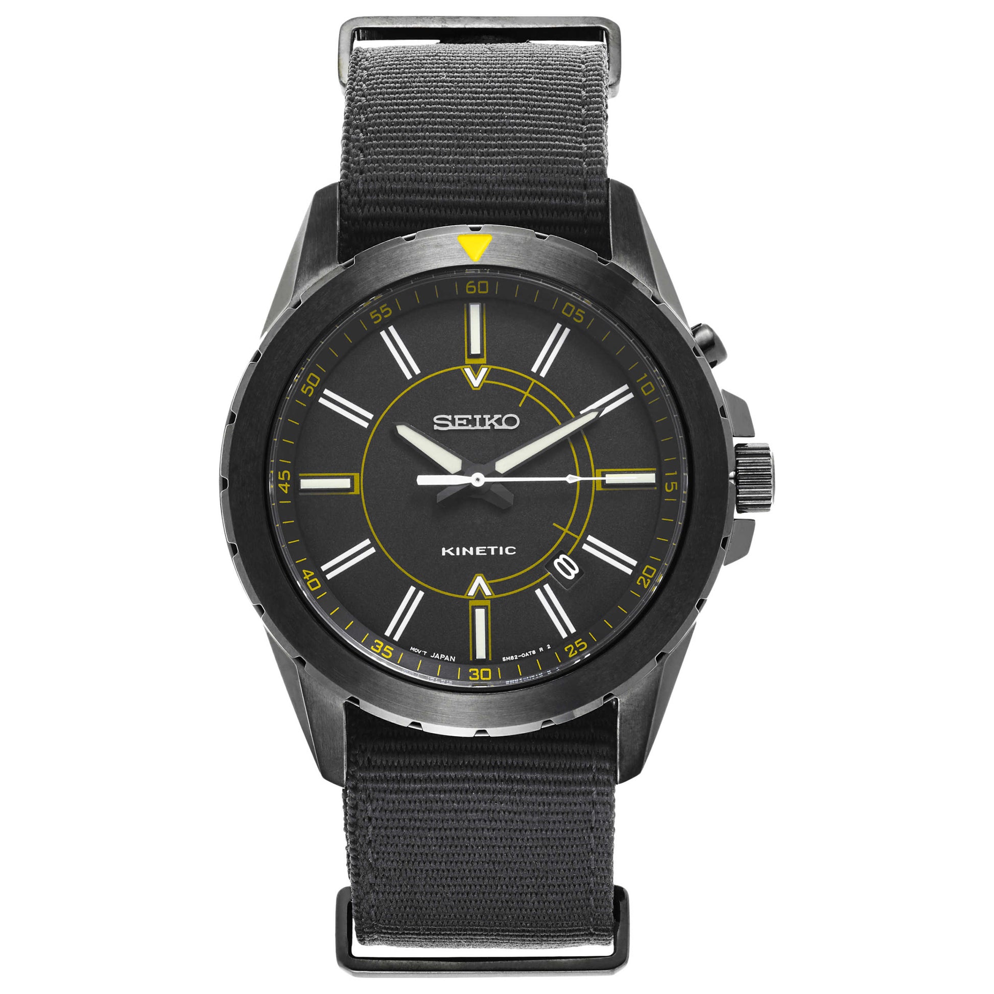 Front view of Seiko Recraft Series Men's Kinetic Powered/Autoquartz Watch SKA705