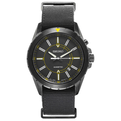 Front view of Seiko Recraft Series Men's Kinetic Powered/Autoquartz Watch SKA705