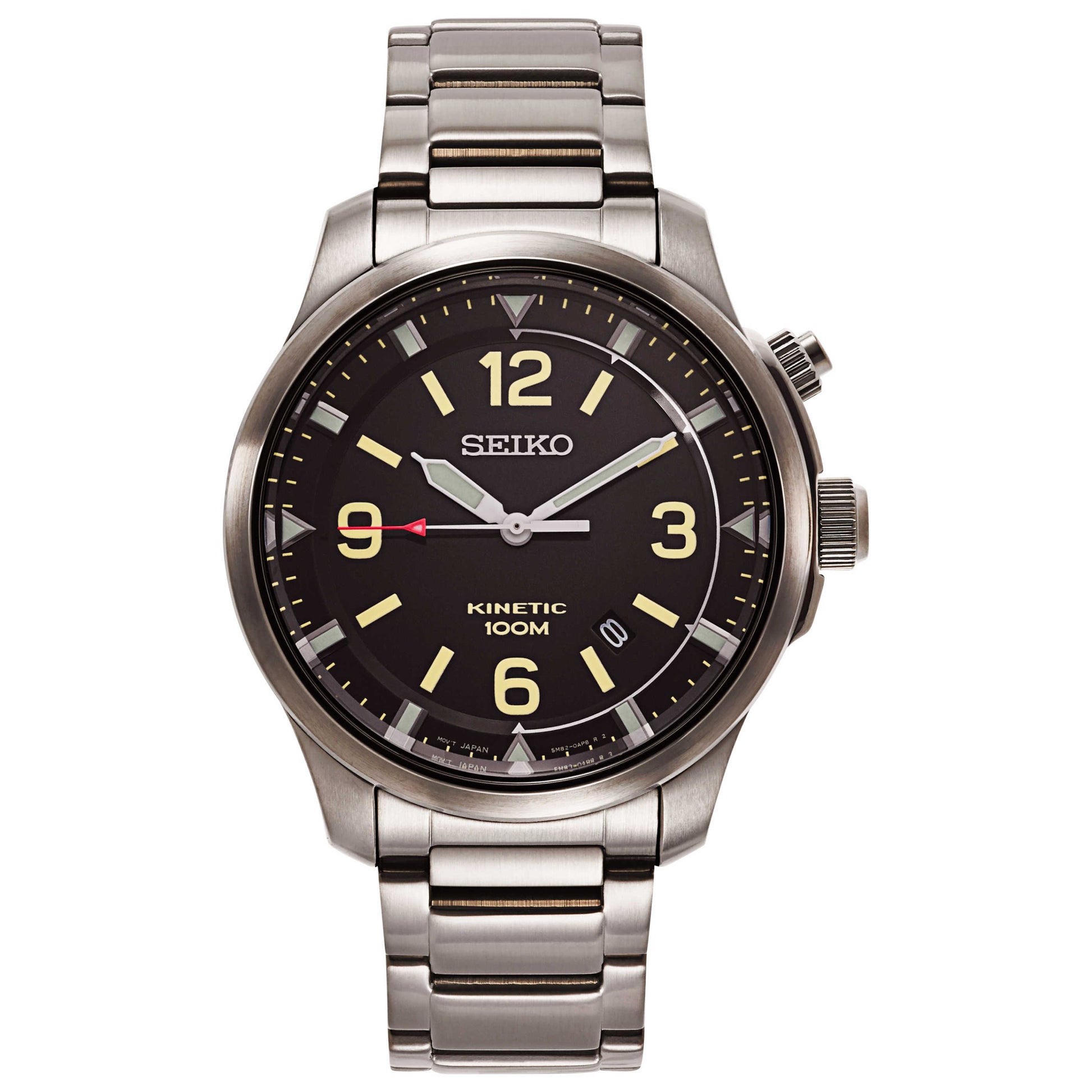 Front view of Seiko Core Men's Kinetic Powered/Autoquartz Watch SKA707