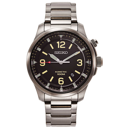 Front view of Seiko Core Men's Kinetic Powered/Autoquartz Watch SKA707