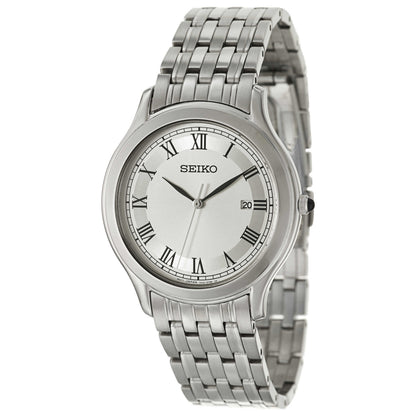 Front view of Seiko Bracelet Men's Japanese Quartz (Battery-Powered) Watch SKK705P1