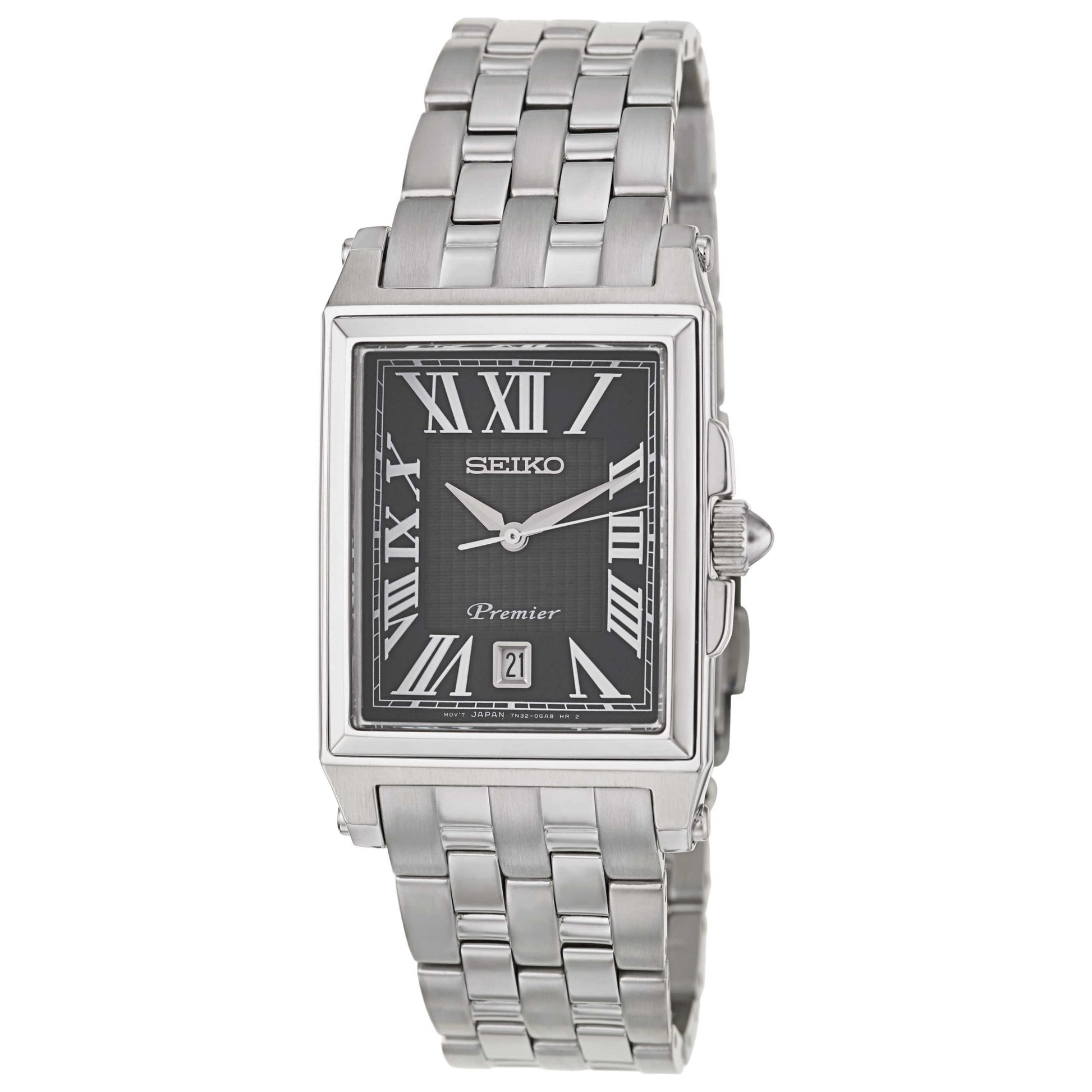 Front view of Seiko Premier Men's Japanese Quartz (Battery-Powered) Watch SKK717P1
