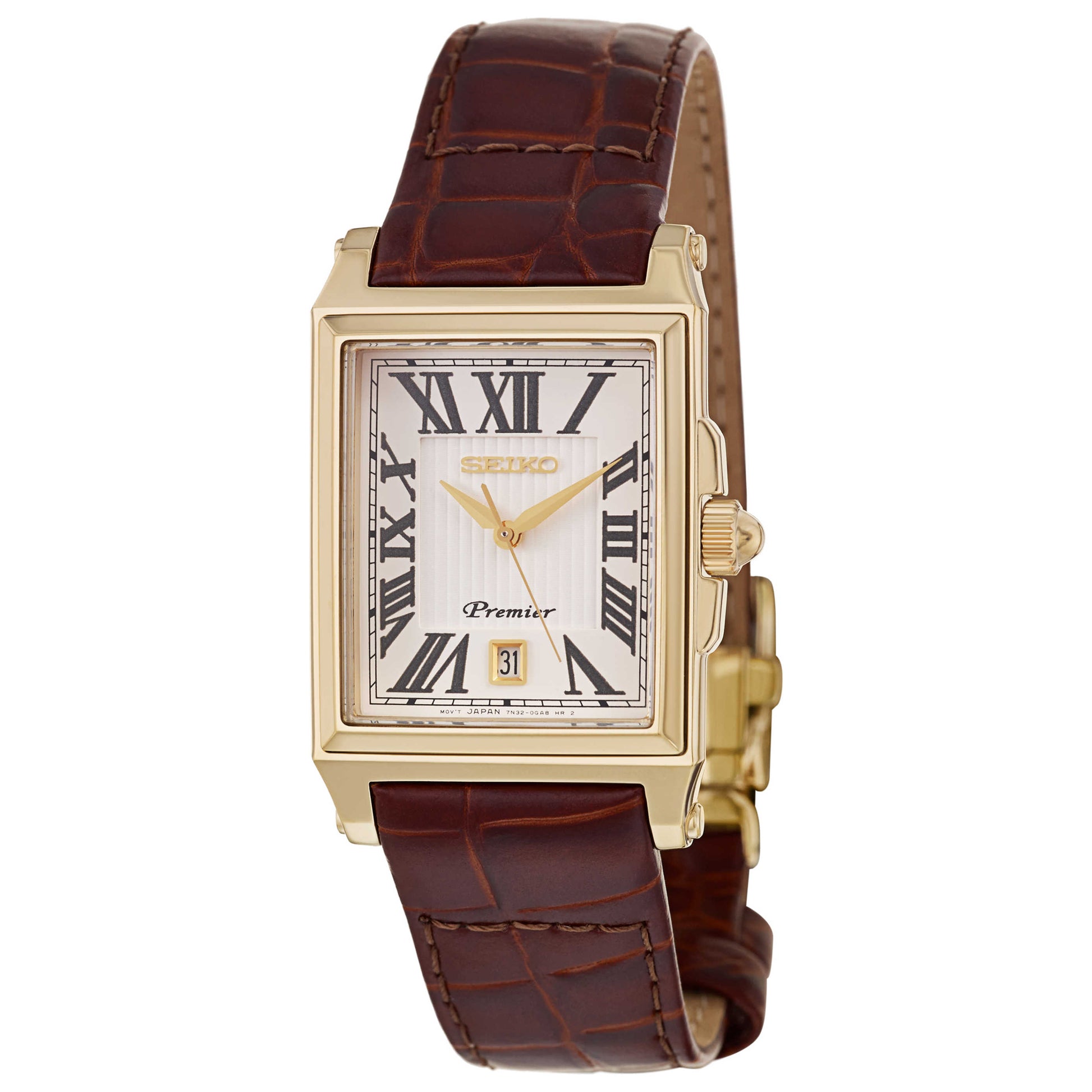 Front view of Seiko Premier Men's Japanese Quartz (Battery-Powered) Watch SKK720P1