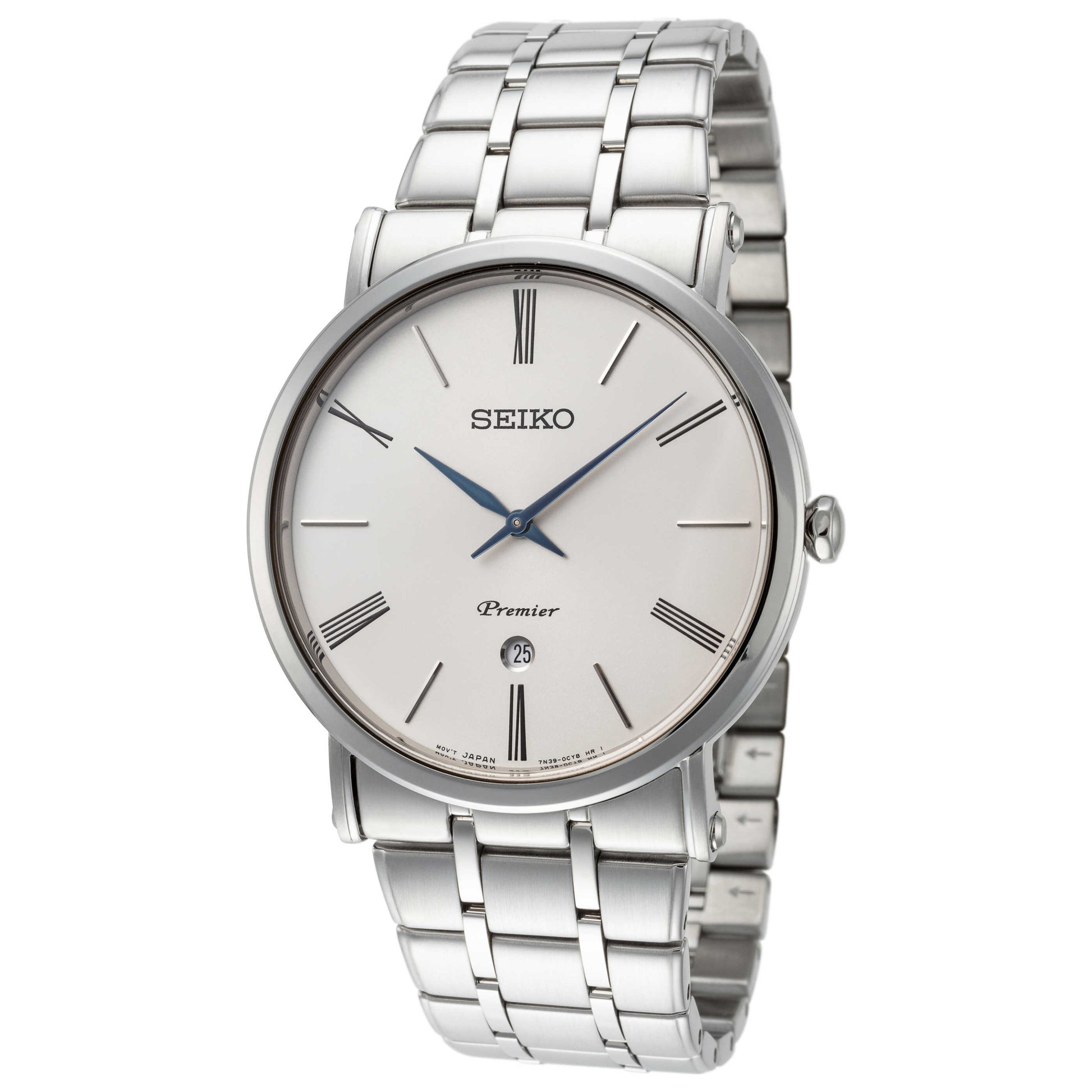 Front view of Seiko Premier Men's Quartz Watch SKP391P1