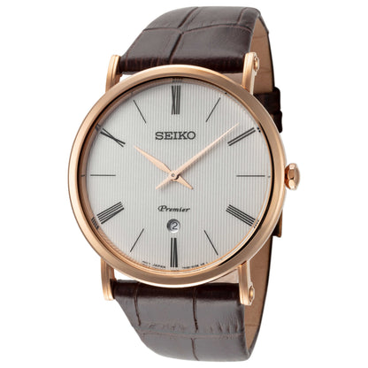 Front view of Seiko Premier Men's Quartz Watch SKP398P1