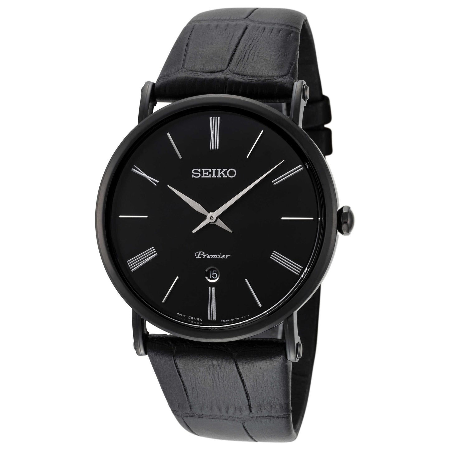Front view of Seiko Premier Men's Quartz Watch SKP401P1