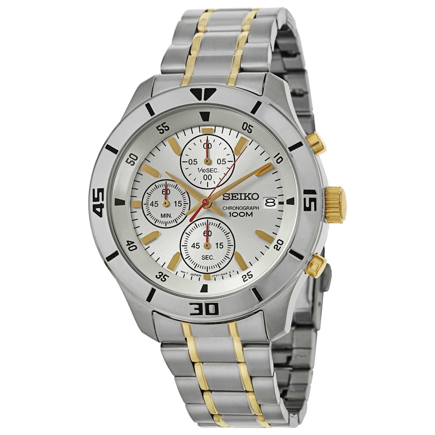 Front view of Seiko Chronograph Men's Japanese Quartz (Battery-Powered) Watch SKS403