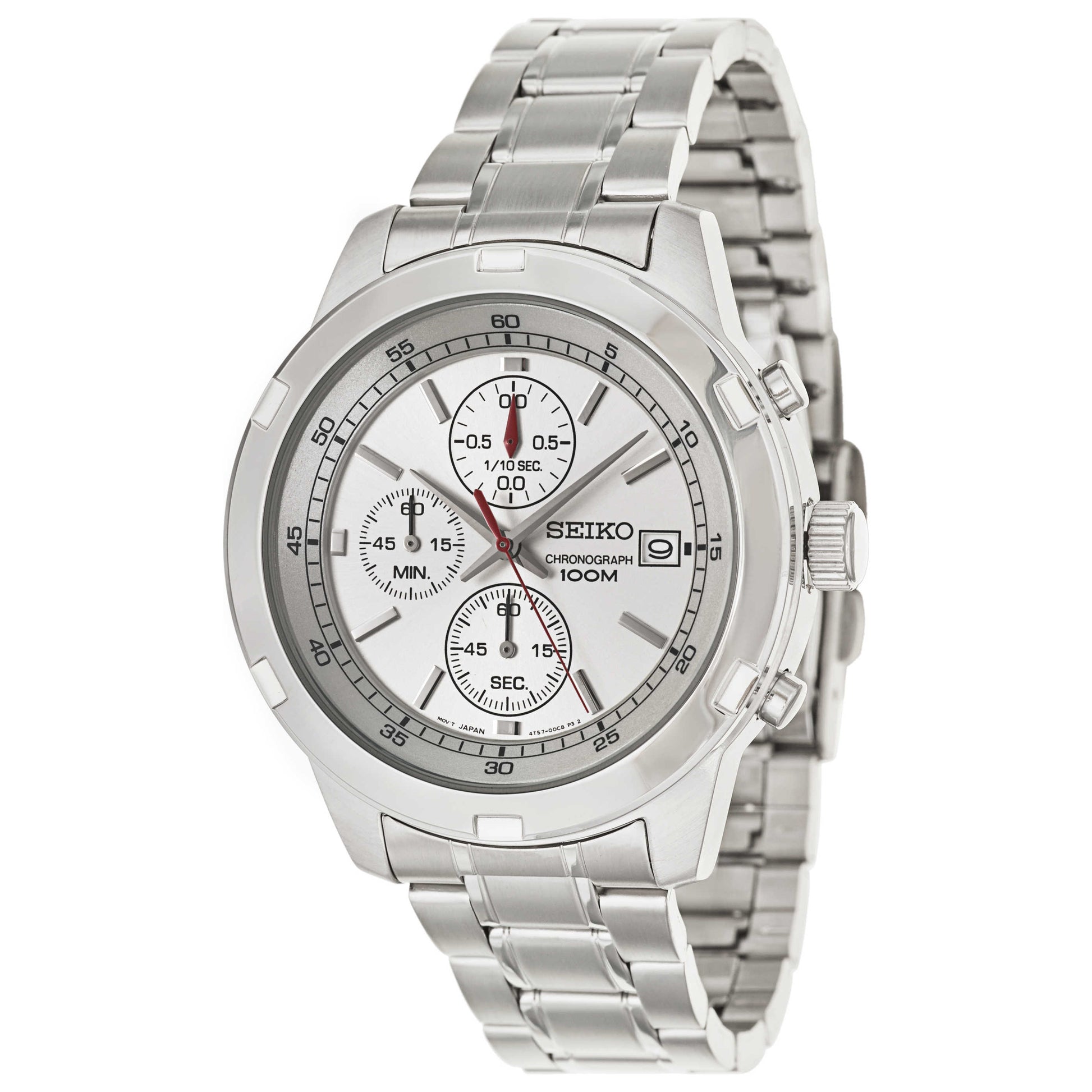 Front view of Seiko Chronograph Men's Japanese Quartz (Battery-Powered) Watch SKS417