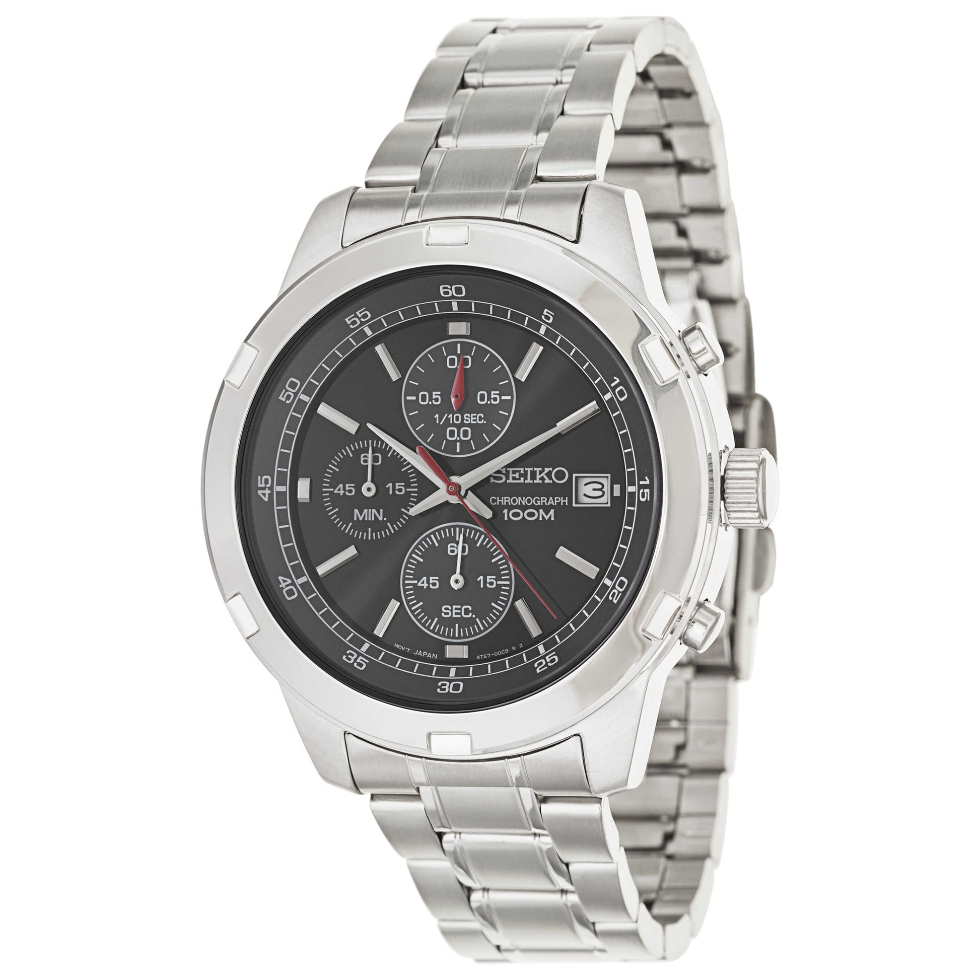 Front view of Seiko Chronograph Men's Japanese Quartz (Battery-Powered) Watch SKS421