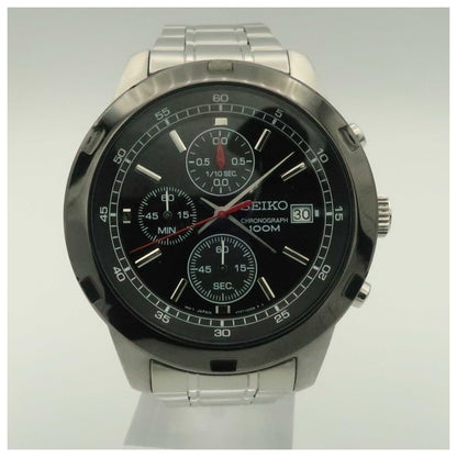 Front view of Seiko Chronograph Men's Japanese Quartz (Battery-Powered) Watch SKS427-PO