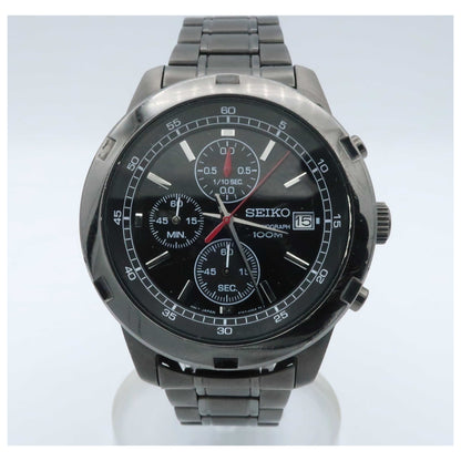 Front view of Seiko Chronograph Men's Japanese Quartz (Battery-Powered) Watch SKS437-PO