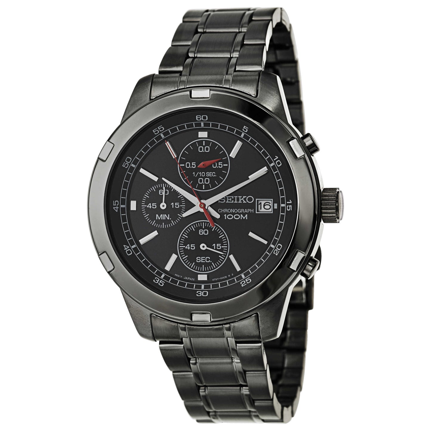 Front view of Seiko Chronograph Men's Japanese Quartz (Battery-Powered) Watch SKS437