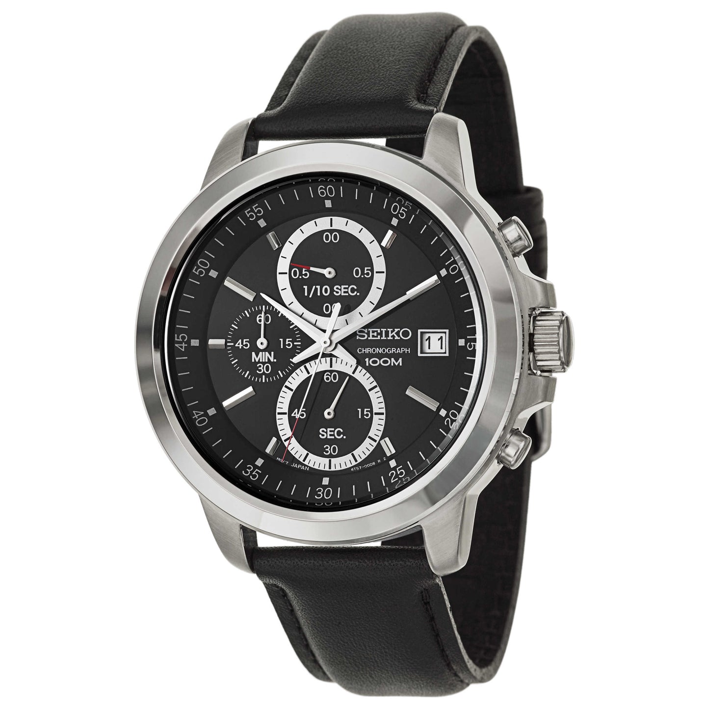 Front view of Seiko Chronograph Men's Japanese Quartz (Battery-Powered) Watch SKS453
