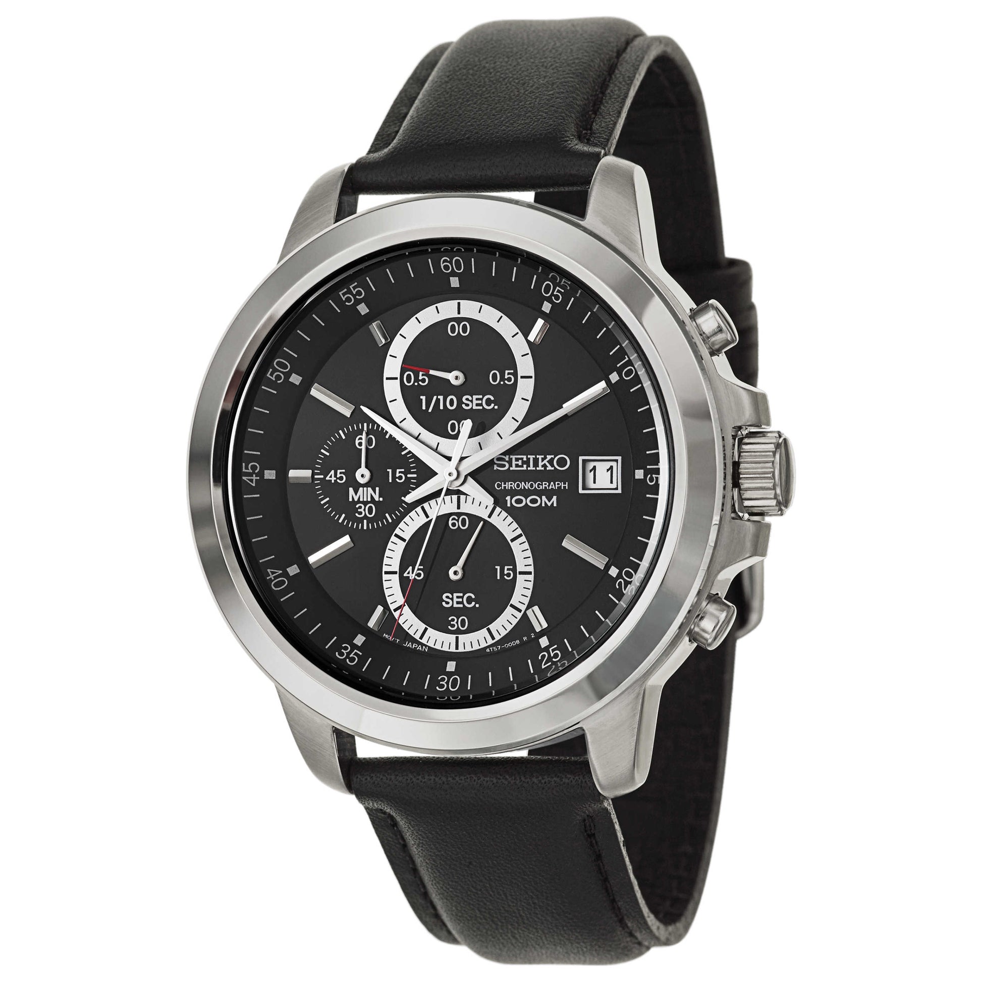 Front view of Seiko Chronograph Men's Japanese Quartz (Battery-Powered) Watch SKS453
