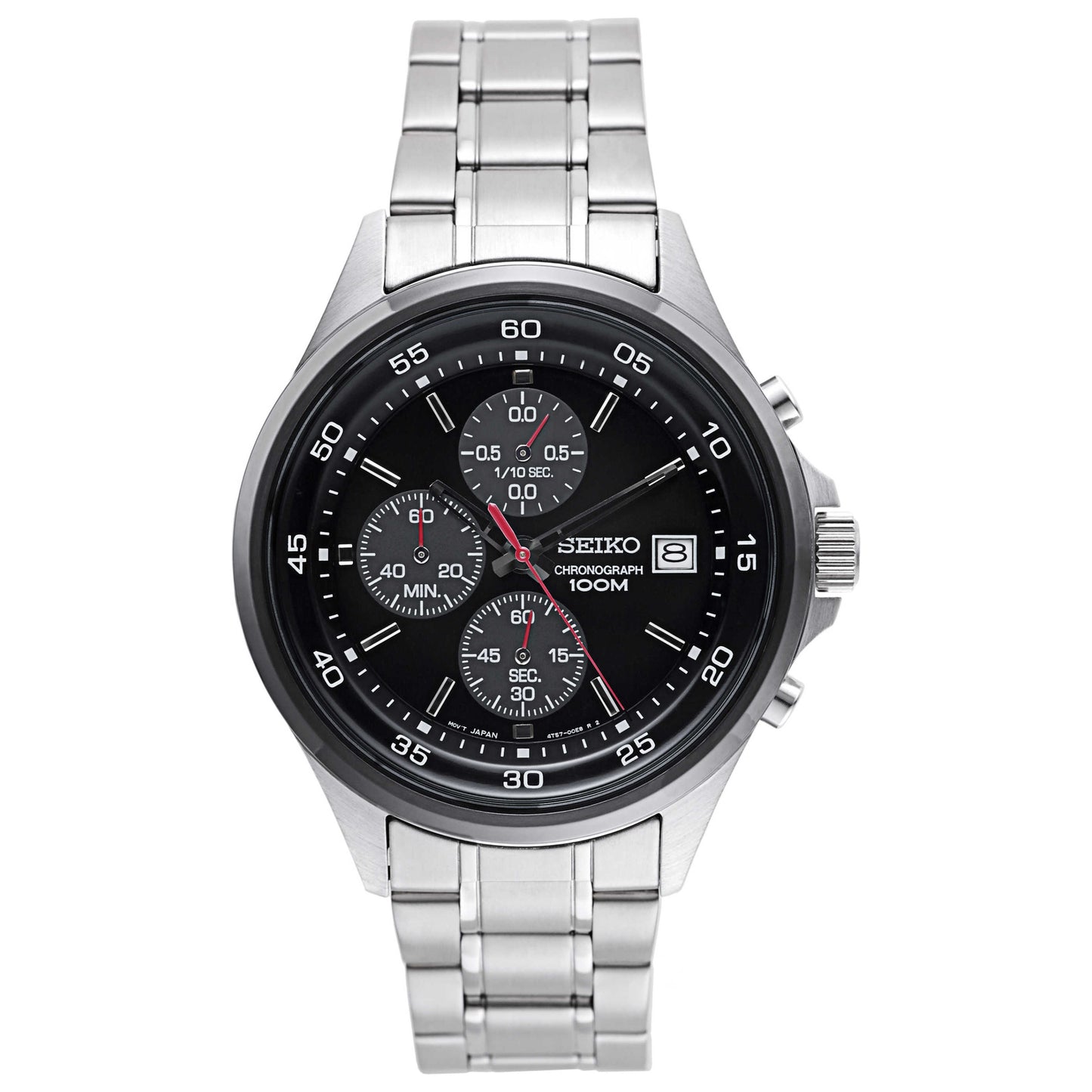 Front view of Seiko Chronograph Men's Japanese Quartz (Battery-Powered) Watch SKS491
