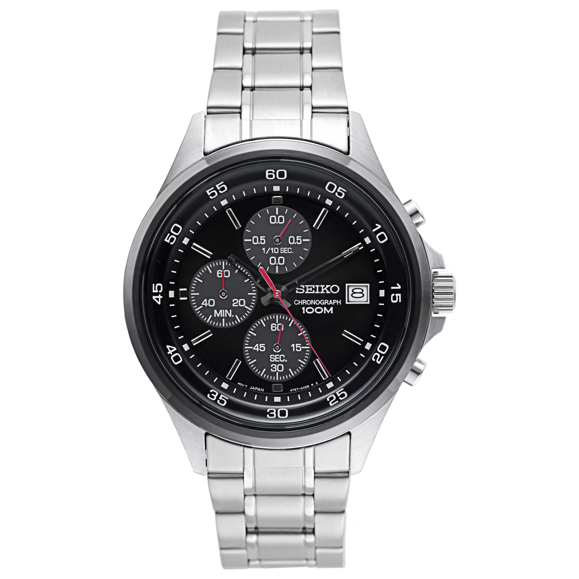 Front view of Seiko Chronograph Men's Japanese Quartz (Battery-Powered) Watch SKS491