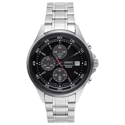 Front view of Seiko Chronograph Men's Japanese Quartz (Battery-Powered) Watch SKS491