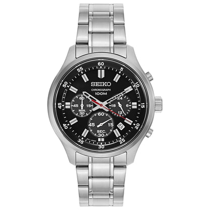 Front view of Seiko Chronograph Men's Japanese Quartz (Battery-Powered) Watch SKS587