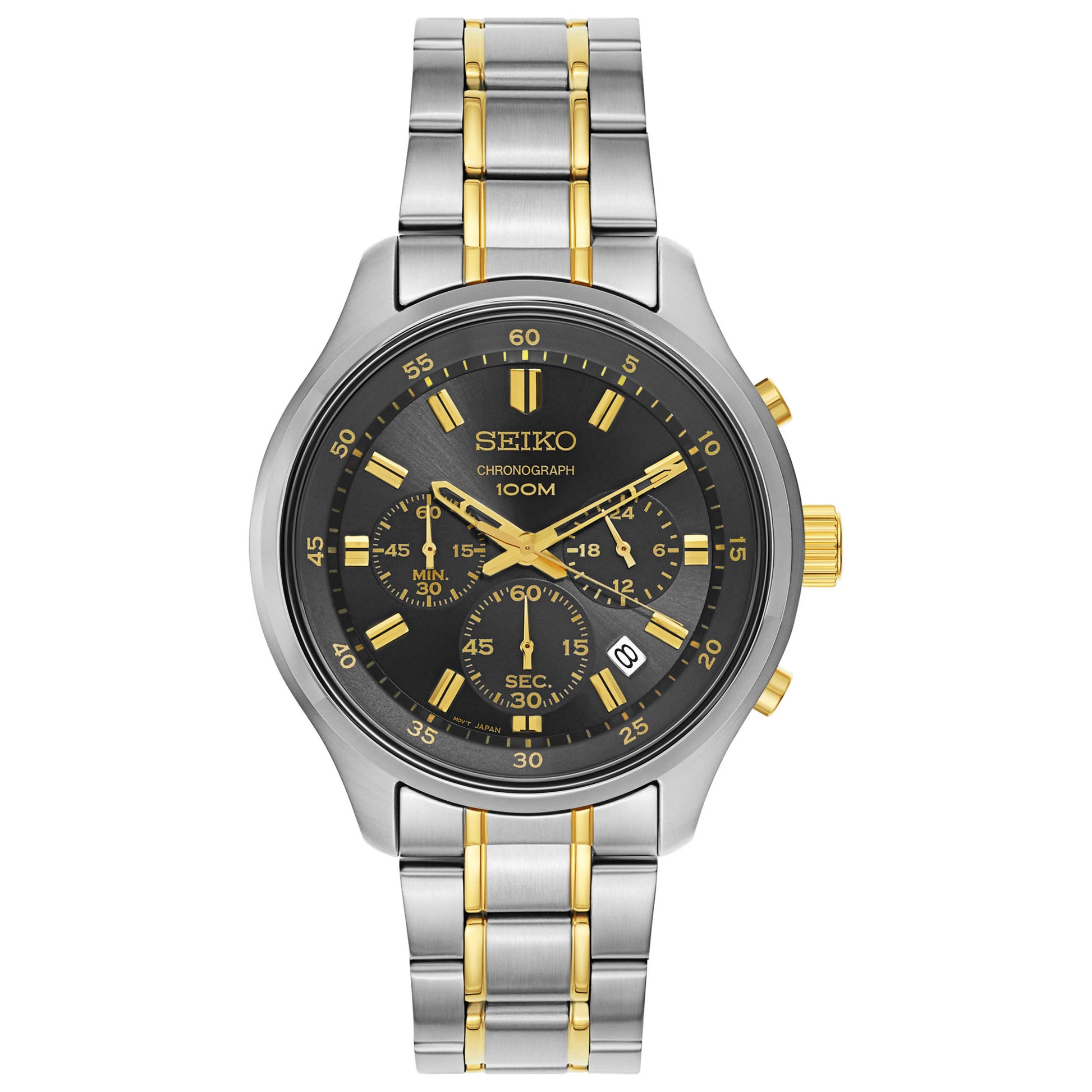 Front view of Seiko Chronograph Men's Japanese Quartz (Battery-Powered) Watch SKS591