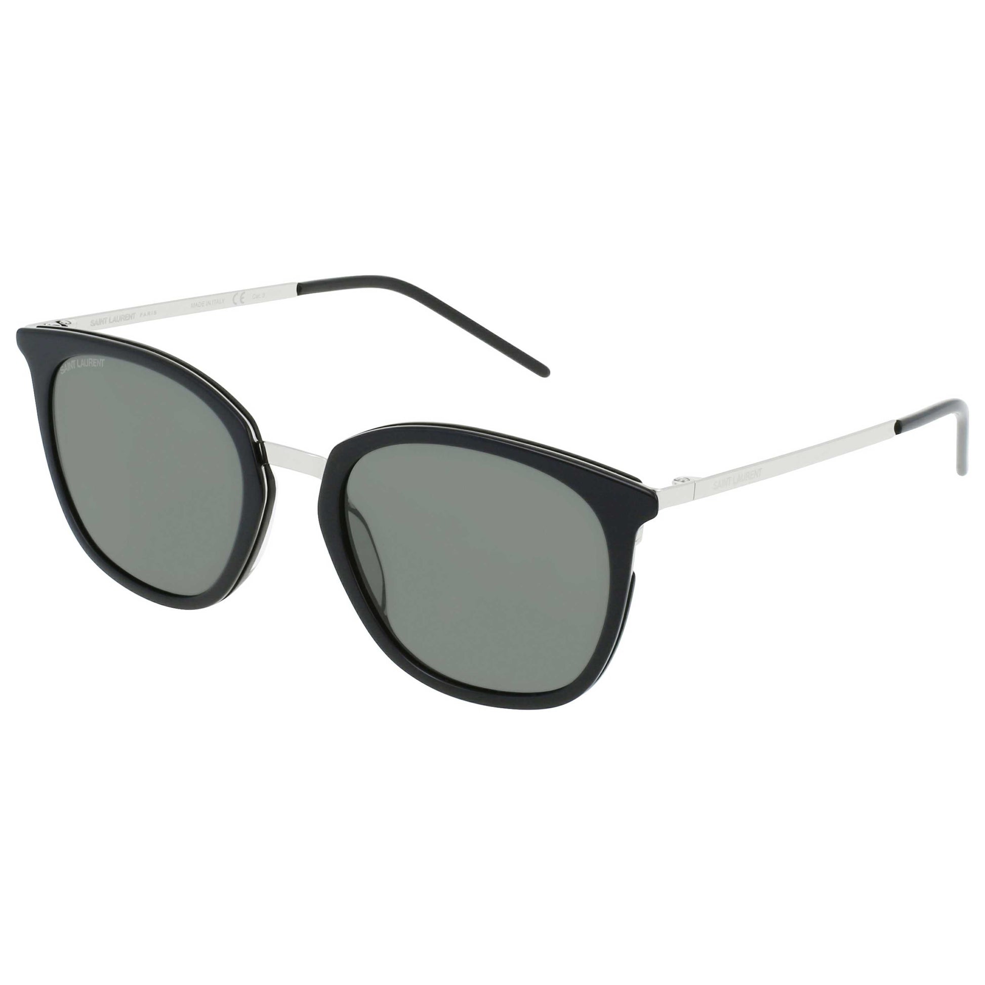 Front view of Saint Laurent Fashion Women's Sunglasses SL375SLIM-30009365-001