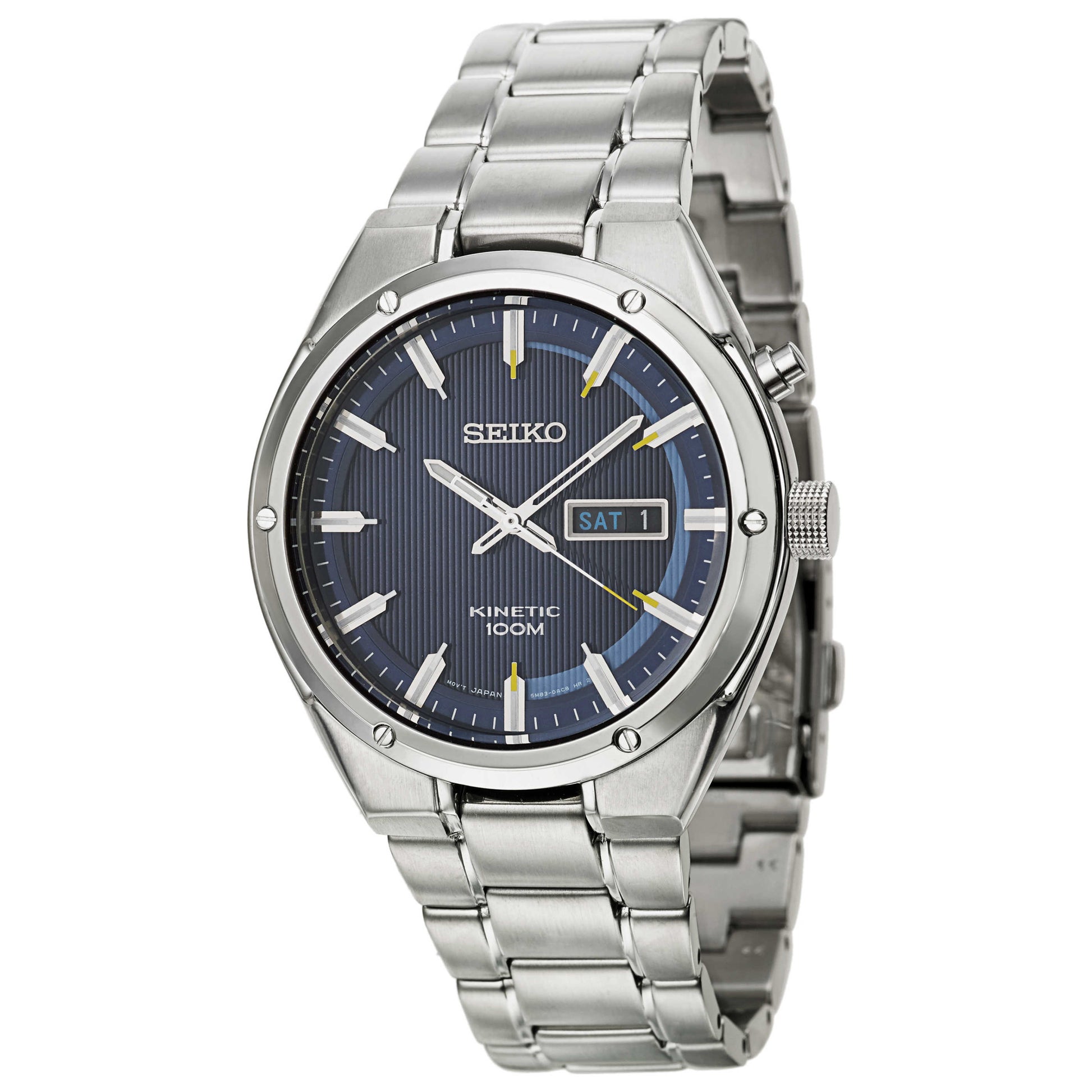 Front view of Seiko Core Men's Kinetic Powered/Autoquartz Watch SMY155