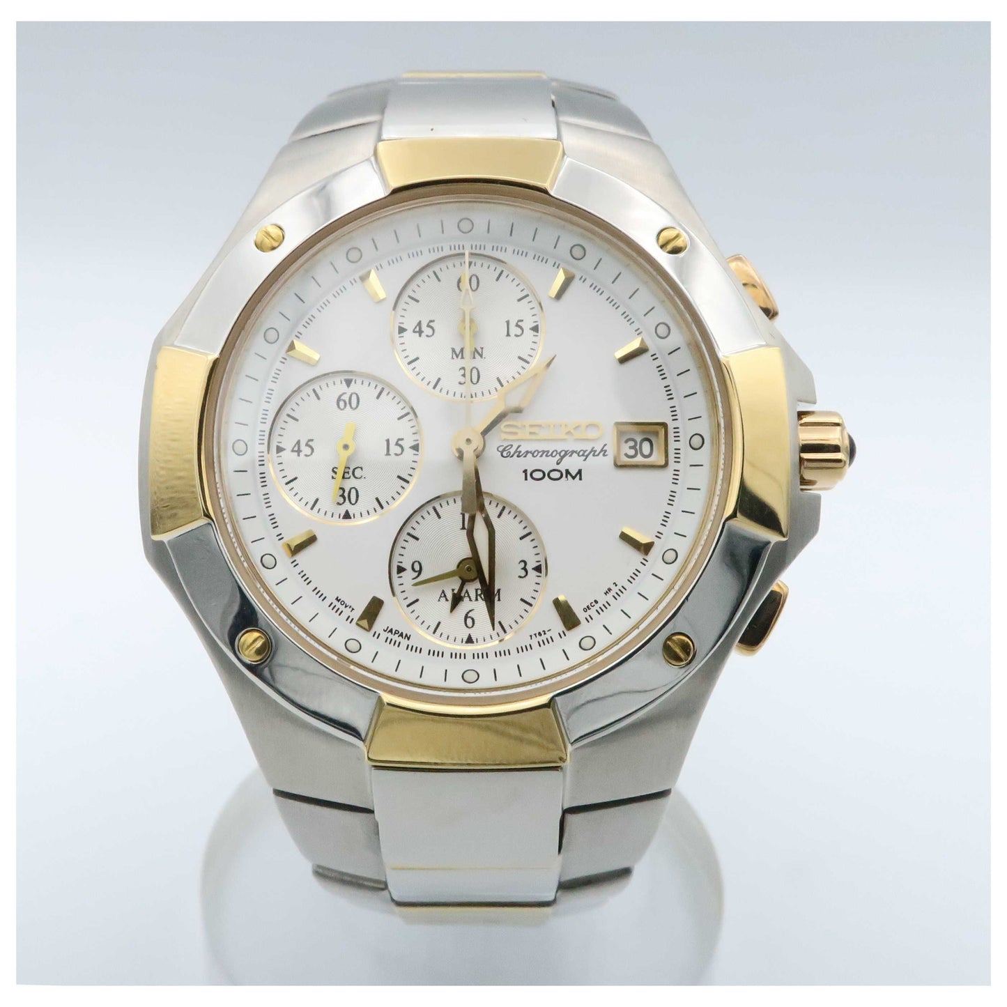 Front view of Seiko Chronograph Men's Watch SNA410-PO3