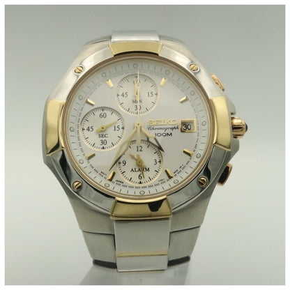 Front view of Seiko Chronograph Men's Watch SNA410-PO4