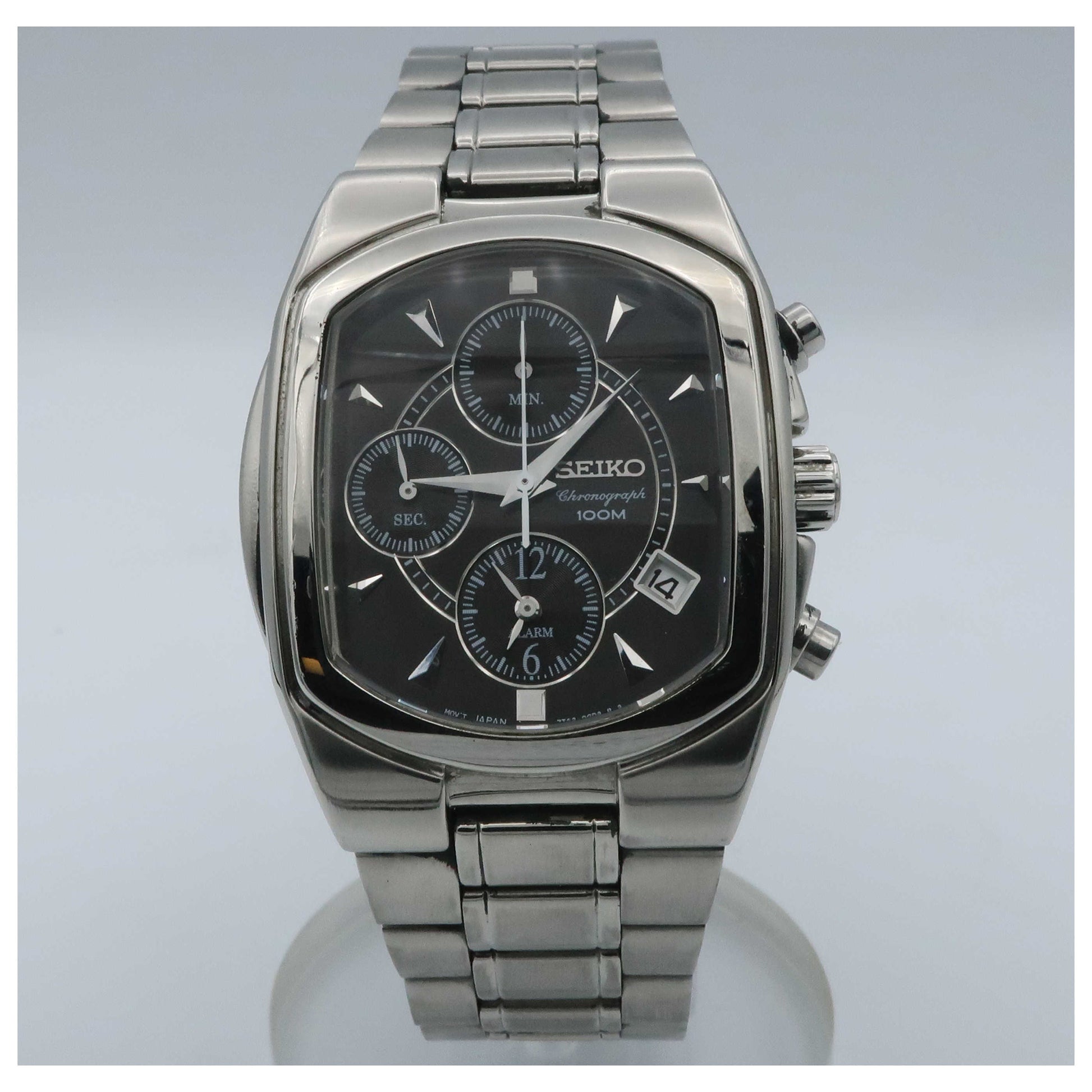 Front view of Seiko Alarm Chronograph Men's Watch SNA539-PO