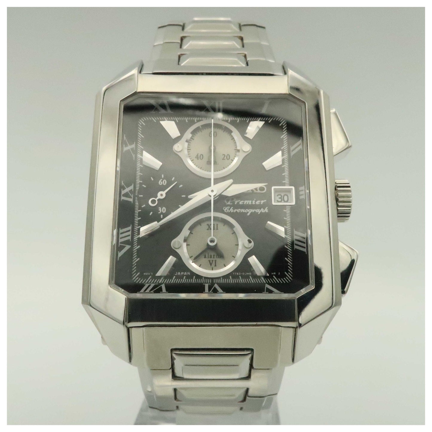 Front view of Seiko Premier Men's Quartz Watch SNA743-PO