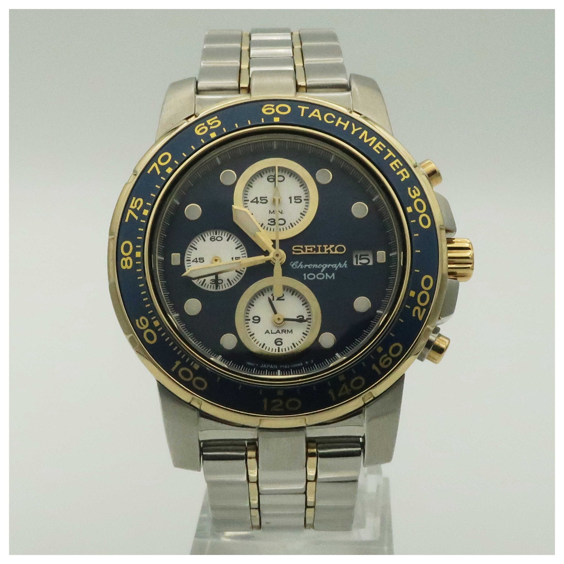 Front view of Seiko Alarm Chronograph Men's Watch SNAA64-PO