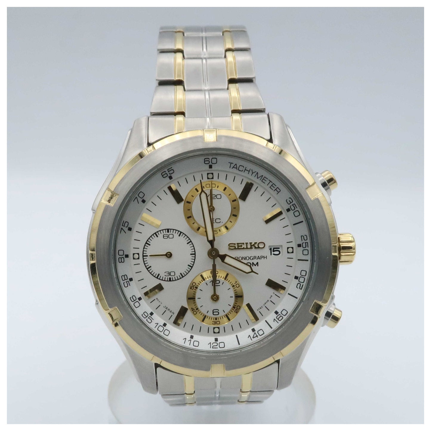 Front view of Seiko Chronograph Men's Quartz Watch SNDC38-SDV